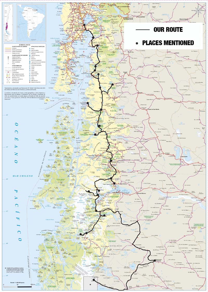 Map road trip carretera austral